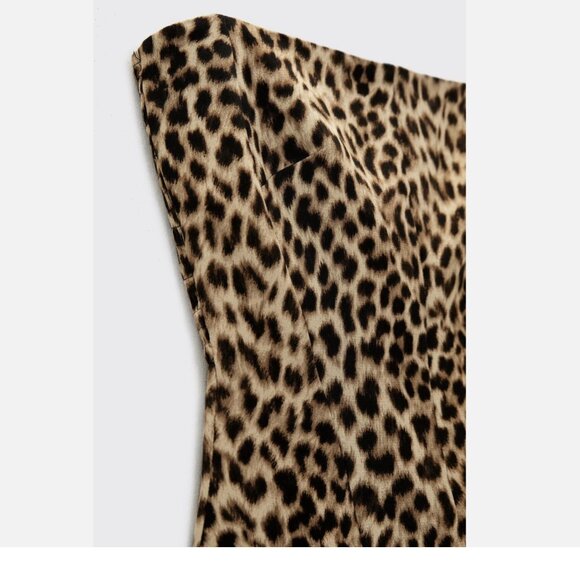 Zara strapless leopard print midi dress - Picture 4 of 7